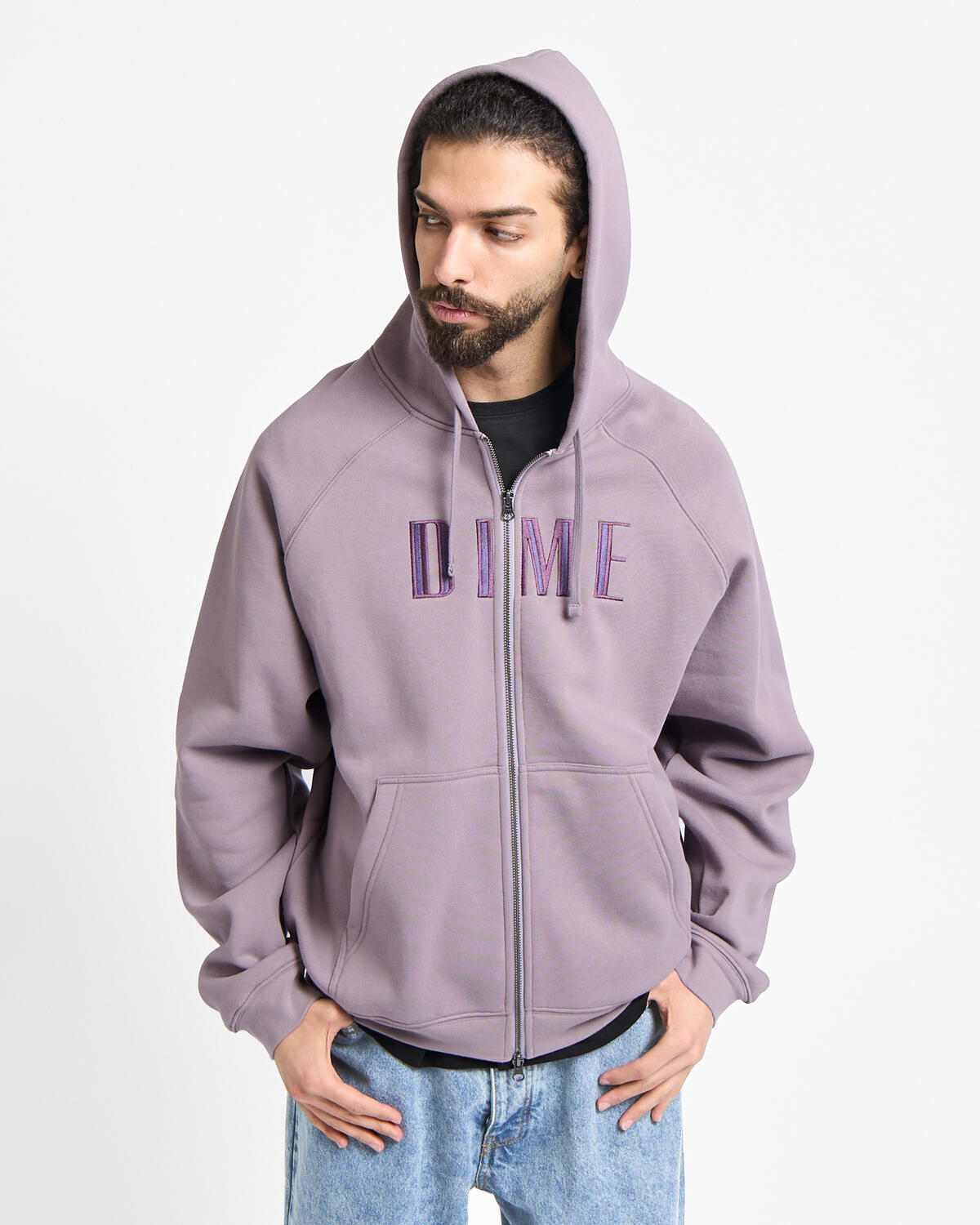 Dime Blocks Zip Hoodie | DIMESP2648MAU | AFEW STORE